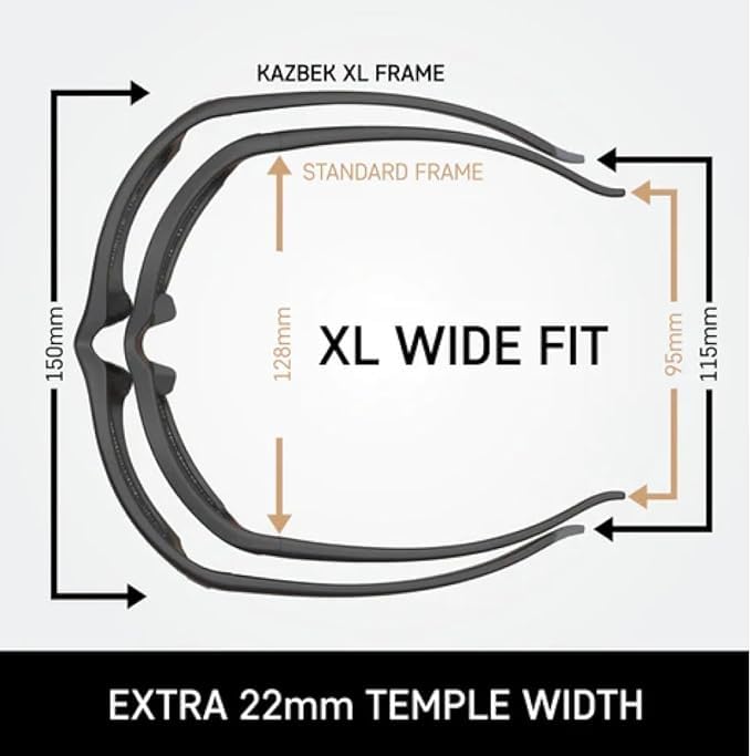EDGE TSK-XL216 Kazbek XL Polarized Wrap-Around Safety Glasses, Anti-Scratch, Non-Slip, UV 400, Military Grade, ANSI/ISEA & MCEPS Compliant, XL Wide Fit (Black Frame, Smoke Lens) - Image 4